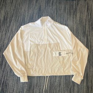 White city girls street pullover half zip with waist and ribbed mock neck